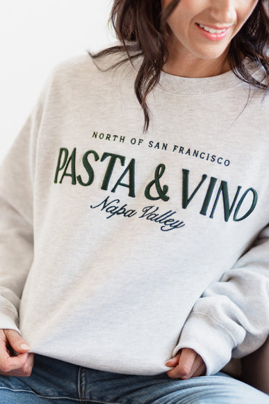 1897 Active Pasta & Vino Napa Valley Sweatshirt for Women in Grey