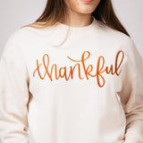 1897 Active Thankful Graphic Fleece Sweatshirt for Women in Cream