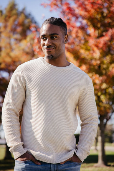 1897 Original Diagonal Crewneck Knit Sweater for Men in Peyote Beige