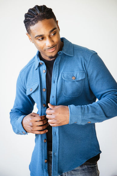 1897 Original Fleece Shirt Jacket for Men in Dark Blue