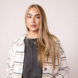 Cropped Plaid Shacket for Women in Open Window