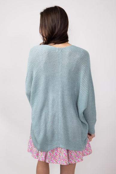 Shaker Stitch Cardigan for Women in Sea Green