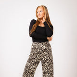 High Rise Barrel Jeans for Women in Animal Leopard Print