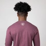 Ariat Elevated V2 Long Sleeve T-Shirt for Men in Burgundy Heather