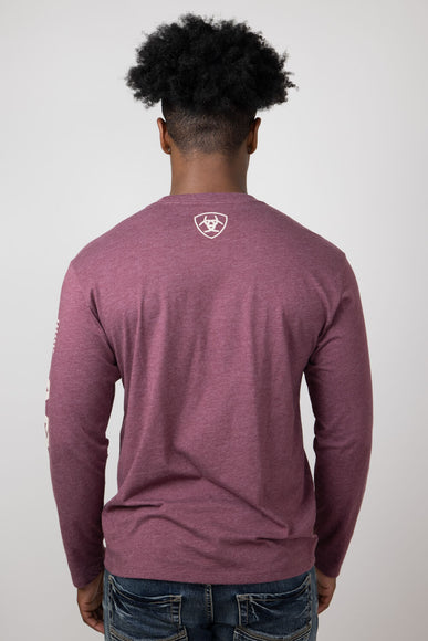 Ariat Elevated V2 Long Sleeve T-Shirt for Men in Burgundy Heather