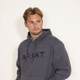 Ariat Logo Hoodie for Men in Grey Heather 