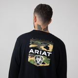 Ariat Lotf Camo Shields Long Sleeve T-Shirt for Men in Black