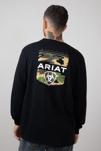 Ariat Lotf Camo Shields Long Sleeve T-Shirt for Men in Black