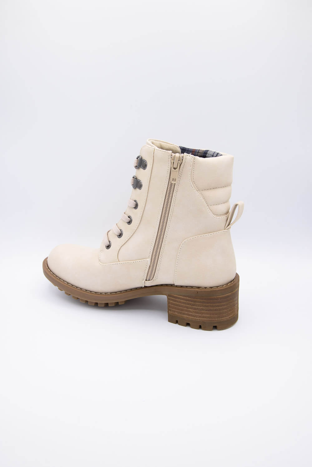 B52 by Bullboxer Lace Up Lug Booties for Women in Light Beige | 199501 ...