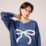 Bailey Rose Bow Sweater for Women in Midnight