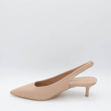 Berness Shoes Dana Slingback Kitten Heels for Women in Beige