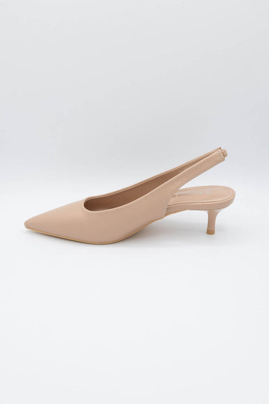 Berness Shoes Dana Slingback Kitten Heels for Women in Beige