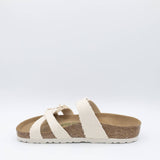 Birkenstock Franca Vegan Canvas Sandals for Women in Eggshell 