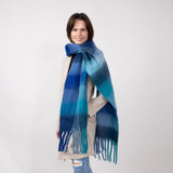 Blanket Scarf for Women in Blue