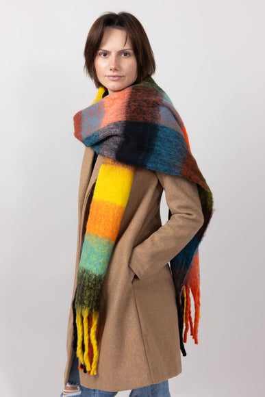 Blanket Scarf for Women in Orange