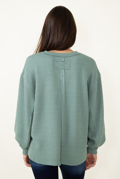  Blu Pepper Crewneck Ribbed Knit Shirt for Women in Green Bay 