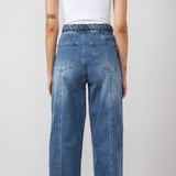 Braided Waist Wide Leg Jeans for Women