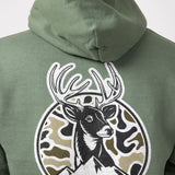 Brew City Busch Camo Can Deer Graphic Sweatshirt for Men in Green