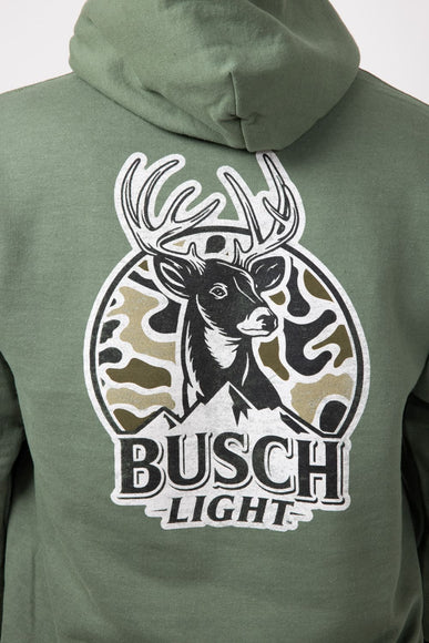 Brew City Busch Camo Can Deer Graphic Sweatshirt for Men in Green