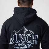 Busch Light Neon Logo Hoodie for Men in Black