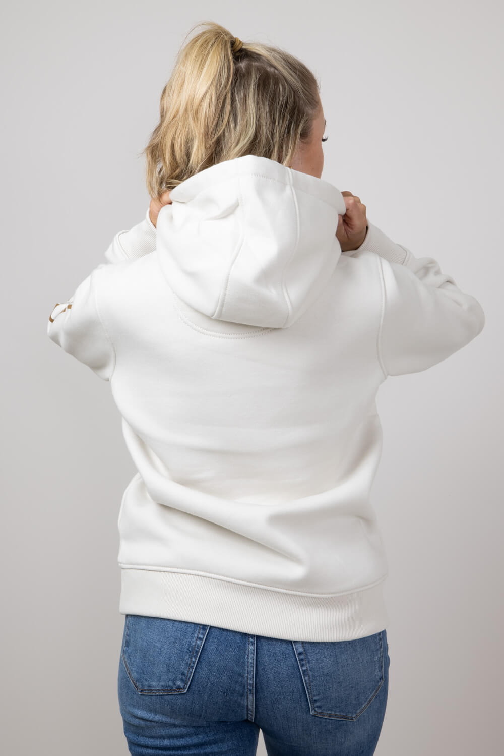 Carhartt Logo Sleeve Midweight Hoodie for Women in White 102791 W24 Glik s