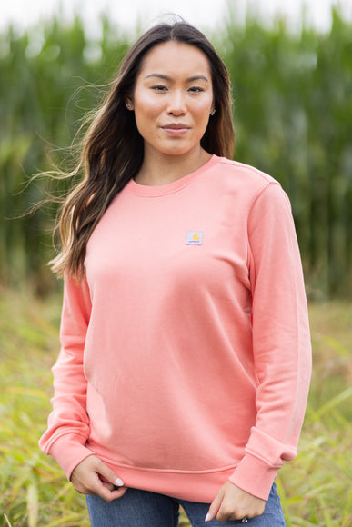 Carhartt Midweight Tencel Crewneck Sweatshirt for Women in Aged Coral