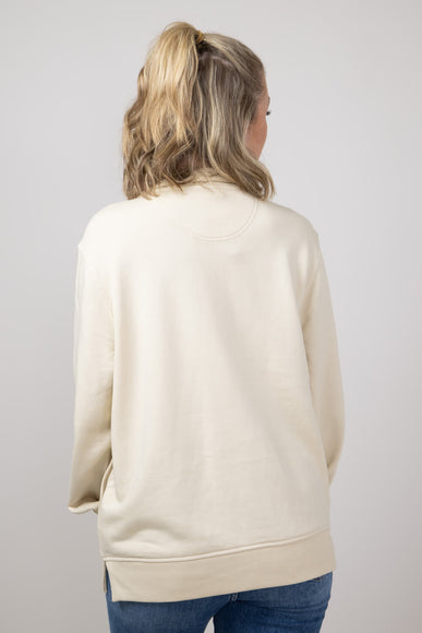 Carhartt Relaxed Fit Tencel Half Zip Sweatshirt for Women in Oat Milk