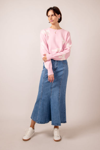 Denim Mermaid Maxi Skirt for Women