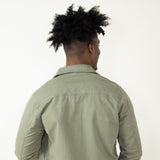 Denim & Flower Flap Pocket Jacket for Men in Green