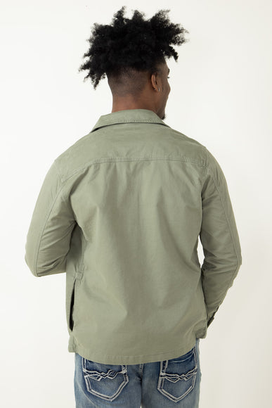 Denim & Flower Flap Pocket Jacket for Men in Green