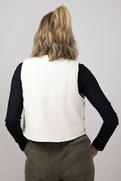 Embroidered Vest for Women in Cream