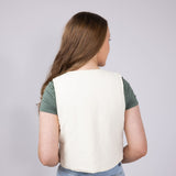 Embroidered Vest for Women in Cream