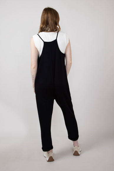  French Terry Onesie Jumpsuit for Women in Black 