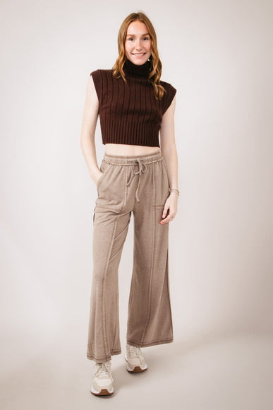 Wide Leg Soft Lounge Pants for Women in Mocha