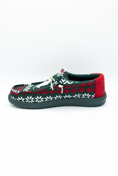 HEYDUDE Men’s Wally Holiday Cheers Shoes in Ugly Sweater Green