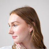 Square Bamboo Earrings for Women in Gold