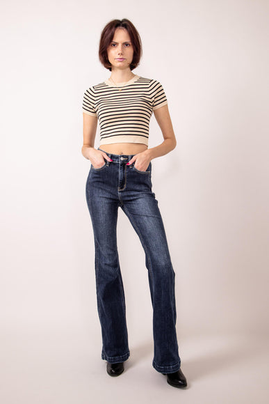 Judy Blue High Rise Angled Side Flare Jeans for Women