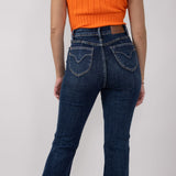 Judy Blue High Rise Contrast Dark Wash Flare Jeans for Women