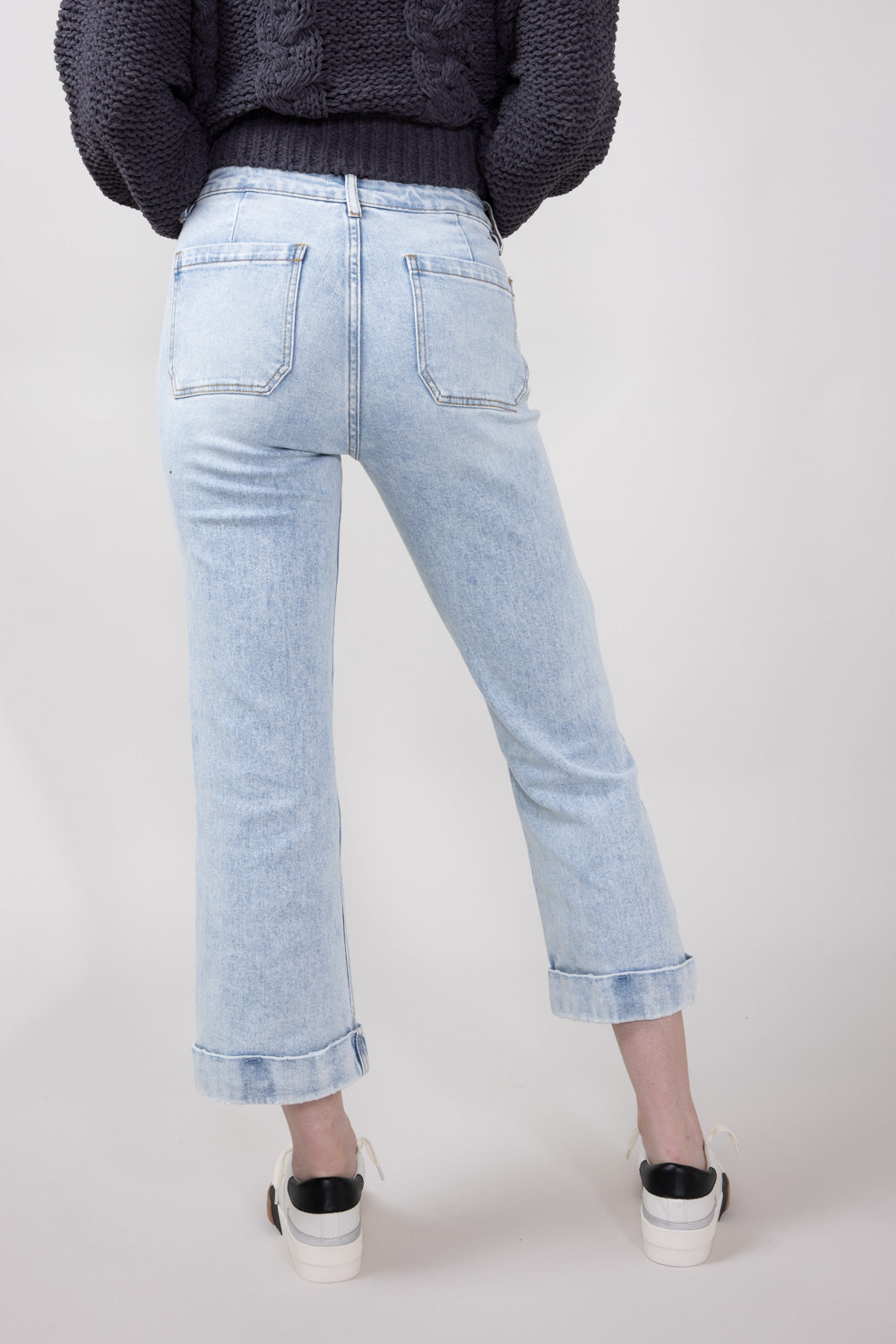 Kancan high quality Full Size Frayed Detail Cropped Jeans