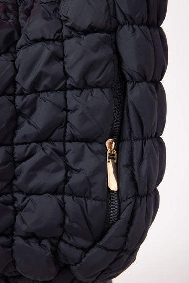 Large Quilted Puffer Bag for Women in Black