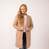 Love Tree Long Coat for Women in Camel