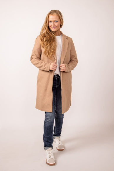 Love Tree Long Coat for Women in Camel