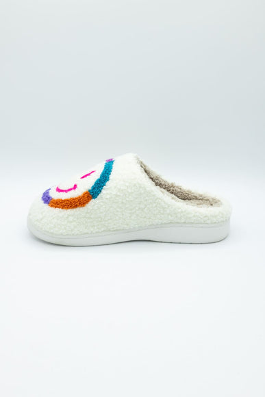 MIA Smiley Face Slippers for Women in Rainbow