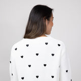 Miracle Heart Sweater for Women in Ivory Black