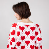 Miracle Kirigami Heart Sweater for Women in Ivory Red