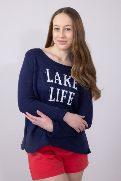 Miracle Lake Life Sweater for Women in Navy