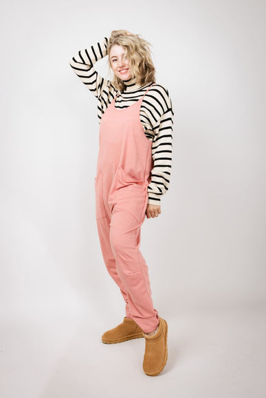 Outer Pocket Onesie for Women in Dark Blush