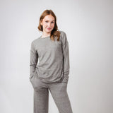 Mono B Hatchi Brushed Crewneck for Women in Urban Grey