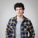 Plaid Flannel Shirt for Men in Navy