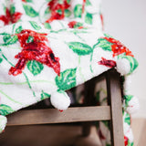 Simply Southern Holiday Cardinal Sherpa Blanket in White